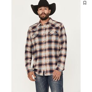 MOONSHINE SPIRIT MEN'S SUNBURST PLAID PRINT LONG SLEEVE BUTTON-DOWN FLANNEL LG